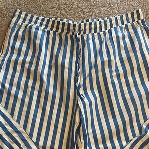 Blue and White Striped  Pajama/Beach Pants